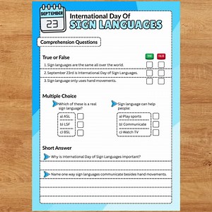 Sign Languages Activity Pack: Printable Worksheets for Kids (digital Download) - Etsy Canada