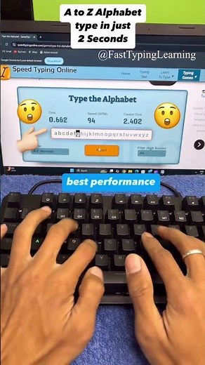 World Record for fastest typing Speed A to Z Alphabets in 2 seconds #computer #computerknowledge