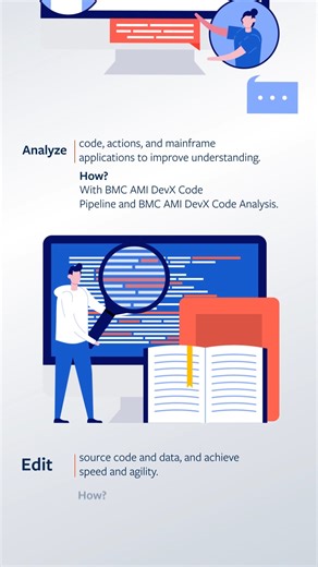 When building a modern mainframe #DevOps toolchain, the last few steps are essential to hone and inform the process: gather feedback, analyze, and edit. Are you ready to build your toolchain? Learn more here: https://bit.ly/3UlvOlE | BMC Software | Facebook