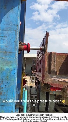 Pressure Test on a Dump Truck – Red Hydraulic Ram vs. Steel Frame 🔴🚛