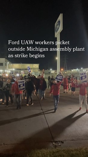 17K views · 233 reactions | UAW workers at the Ford Michigan Assembly Plant in Wayne were selected Thursday night to be the only local union in Michigan to begin a historic strike against all three Detroit automakers. #UAW #UAWStrike #ford #strike | MLive.com | Facebook