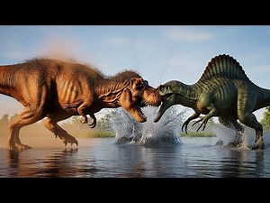 T-Rex vs Spinosaurus Battle: Survival War (Full Fight 4K)
