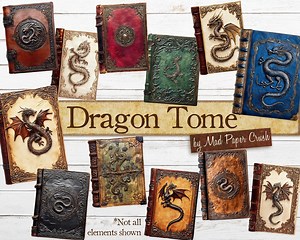Medieval Dragon Book Covers Printable Dragon Art for Junk Journals and Paper Crafters - Etsy