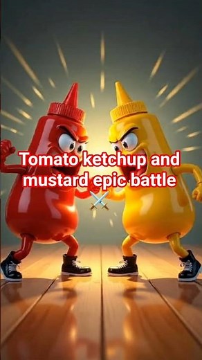 Ketchup and mustard locked in an epic battle 😉