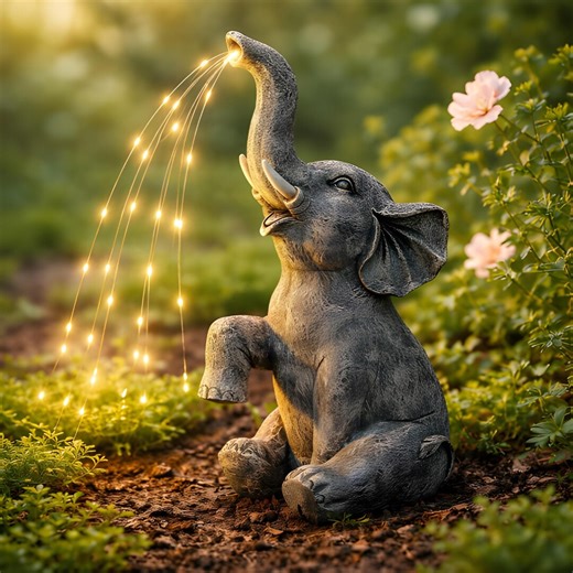 Solar Elephant Garden Statue Light | LED Elephant Lantern Decor | Outdoor Resin Garden Light | Patio Yard Animal Decor | Garden Gift - Etsy