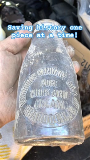 I just dug this antique milk bottle from Braddock, PA. #bottledigging #treasurehunting #pittsburgh