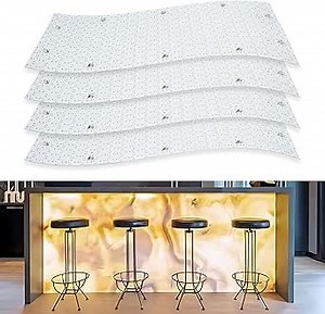 4-Pack LED Backlight Sheet, Dimmable Flexible Transparent Film Screen Cuttable Panels for Backlit Translucent Stone/Marble/Onyx/Quartz Countertop Wall, 19.3X9.6 inch, 24V 28W 3000K Warm White
