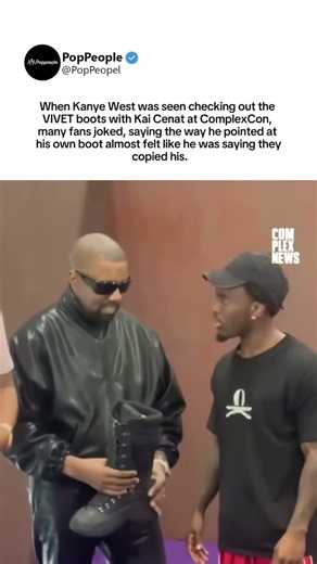 Kanye West checks out VIVET boots with Kai Cenat at ComplexCon #kanyewest