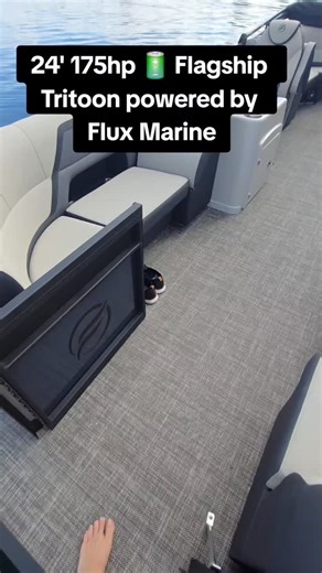Erick Pinzon on Instagram: "This 24' Flagship Tritoon is going to be quite popular come spring. $105k - 3400lbs 175hp peak 25mph top speed 25-30 miles of range at cruising speeds 8 hours charge time overnight on 50A shore power #electricboats #pontoon #tritoon #ev #electricvehicles #electricboat #boats #boating"