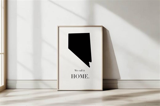 Nevada Travel Poster: Minimalist Nevada State Map Wall Art, Modern Printable Home Decor, US State Black and White Print (digital Download) - Etsy
