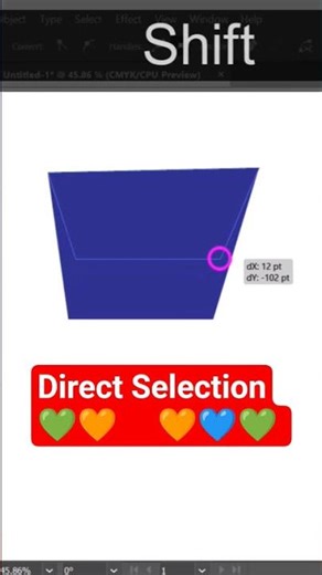 Direct Selection tool work🔥 in Adobe illustrator| For Begginer #text #textcolor #textwriting #how