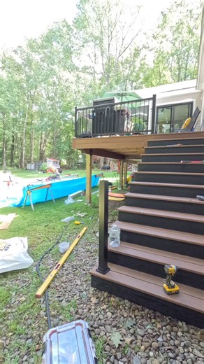 Full install of a @timbertech IRX continuous top rail on stairs. As far as I know there is not any kind of instructional video on how to do these put out by the vendor.( I’m available) I’ve kind of figured them out myself over the last year or so and They still aren’t easy but they are getting easier. If anyone has any questions on these feel free to shoot me a message! I’ll answer whatever I can. | Malkin & Daughters