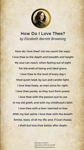How Do I Love Thee? by Elizabeth Barrett Browning #howdoilovethee #literature #love #poem #poetry