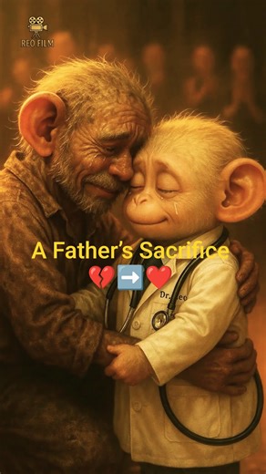 "🐒😭 Poor Baby Monkey Becomes Doctor | A Father’s Dream 👨‍👦❤️ Emotional Short Story"#shorts #ytshorts