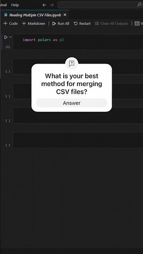 Easiest way to merge multiple CSV files at once #python #polars