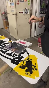 Starting a New “Heaven and Hell” Rat Fink piece!! Pretty stoked for this design 🤘😸 #tattedcat #tattedcatcustoms #teampainthuffer #metalflake #edroth #ratfink #ratfinkart | Tatted Cat Custom Creations