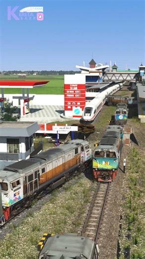 Kereta Api Berpindah Rel Untuk Hindari Jaur njlok #train #railroad #railtrack #railway