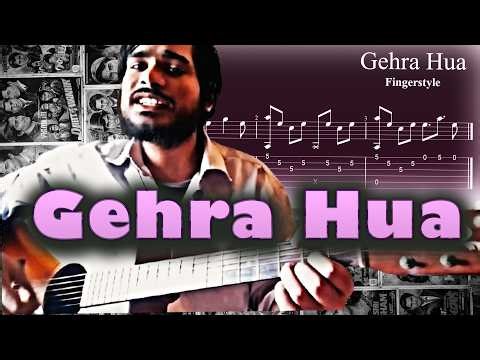 Gehra hua fingerstyle guitar tab | Easy Tab #arijitsingh #gehrahua #guitartab