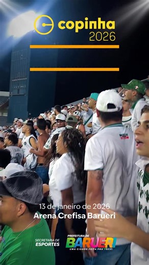 Sec. de Esportes de Barueri on Instagram: "Em câmera lenta, cada detalhe ganha mais emoção ⚽🏟️ A Arena Barueri foi palco de um grande espetáculo pela Copinha 2026, com quase 8 mil torcedores nas arquibancadas. Palmeiras e Vitória fizeram um jogo intenso, decidido nos pênaltis após empate em 3x3 no tempo normal. Movimento, vibração, olhares atentos e a energia da torcida registrados em cada frame. O futebol de base emocionando e a Arena Barueri mostrando toda a sua força. #Copinha2026 #ArenaBaru