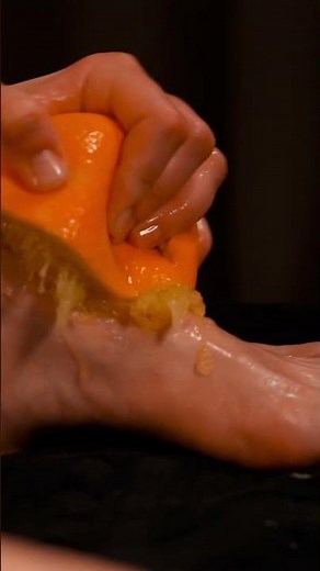 Juicy Citrus Foot SPA & ASMR Sounds! 🍊🦶 #citrusmassage #asmr