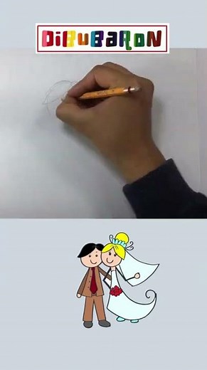 Dibujando una pareja de novios | Dibujos faciles