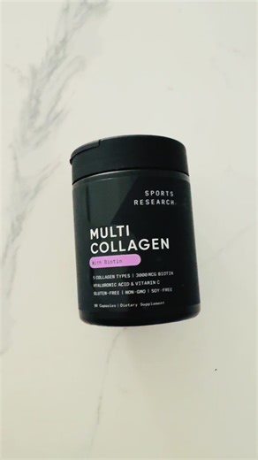 Si estás buscando un colágeno completo que ayude a tu piel, cabello, uñas y articulaciones, este Multi Collagen con Biotina de Sports Research es una excelente opción. Contiene 5 tipos de colágeno, 3000 mcg de biotina, ácido hialurónico y vitamina C, todo en cápsulas fáciles de tomar. Es Non-GMO, libre de gluten y sin soya, ideal para quienes quieren cuidar su cuerpo desde adentro. Yo lo estoy probando y me encanta lo práctico que es para el día a día ##colageno #multicollagen #biotina #saludyde