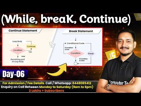 #6 Conditional Statement (While, Break, Continue) in JavaScript | JavaScript Tutorial for Beginners