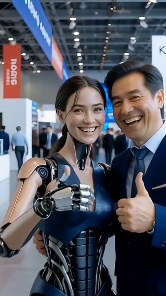 Man & Humanoid Robot 🤖👍 A Future of Connection #IRC #Robot #aiart #technology
