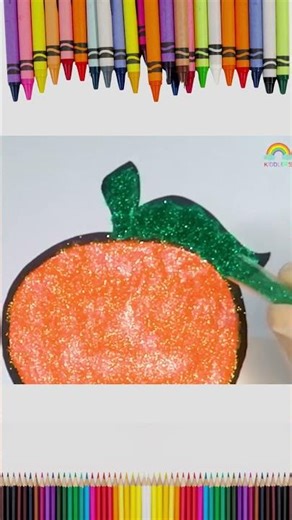 Orange | Drawing, Coloring, Glittering and Watercolor Painting for kids