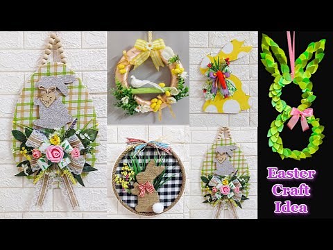 5 Easter Bunny wreath made with simple materials | DIY Low budget Easter décor idea 🐰25