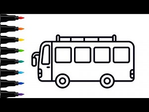 School Bus Drawing Easy | Cute Vehicle Art for Kids | Step by Step Tutorial