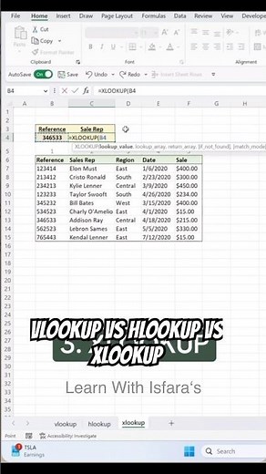 3 Excel Lookup Functions You MUST Know 🔥 #excel #shorts