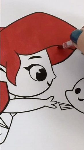 Coloring Disney Baby Princess Ariel and Flounder #disney #coloring #flounder #disneyprincess