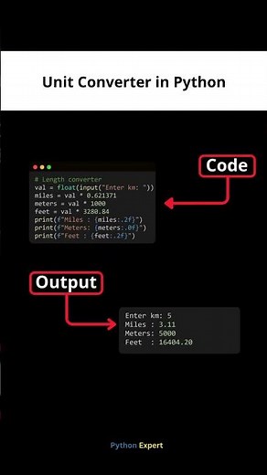Python Project for Beginners | Unit Converter #developer #coding #python #project #programming #fyp