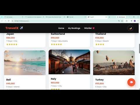 Travel Agency website using HTML5CSS3JavaScriptLocal Storage