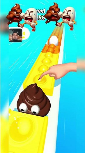 Ultimate Poop Egg Popper Game 💩 | Crazy Hand Touch Challenge | Pop Run 3D Funny Moments #shorts