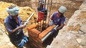 Awesome! Techniques of Column footing Bricklaying | G.G.Construction