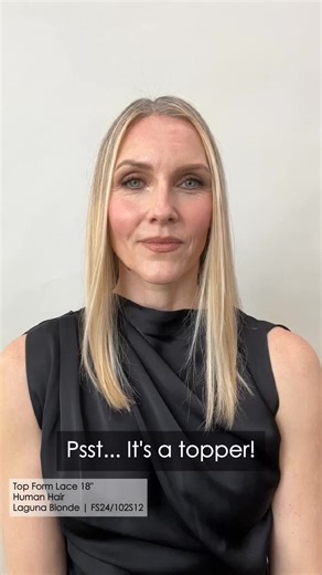 8K views · 40 reactions | Your little secret is safe with us. ⁠ ⁠ Details:⤵️⁠  Topper: Top Form Lace HH 18"⁠  Color: Laguna Blonde | FS24/102S12⁠ ⁠ ️ Want more hair coverage? Head to https://jonrenau.com/store-locator/ to find a retailer near you! ⁠ #JonRenau #HairToppers #HairLossSolutions #TopperWearer #Toppers #HairGoals #ThinningHair #HairInspo #HairIdeas | Jon Renau | Facebook