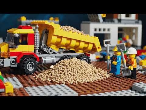 LEGO City Construction: Excavator &Cement mixers; Crane (Stop Motion) / Лего Сити Стройка