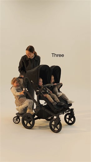 Grows with your family ✨​ With the Bugaboo Donkey 5, you can travel further with the whole crew. Offering flexibility and longevity for growing families, it easily converts from a spacious single to a side-by-side double, bringing siblings closer. Plus, with the Bugaboo comfort wheeled board , your eldest can hop on board too.​ Explore today at the link-in-bio. | Bugaboo