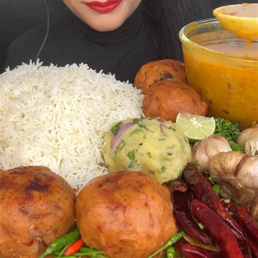 95K views · 1.7K reactions | ASMR EATING DIFFERENT TYPES OF BHARTA,DAL,RICE | Curry Lover | Facebook