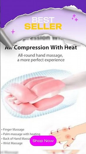 CINCOM Upgraded Hand Massager with Heat and Compression for Arthritis and Carpal Tunnel