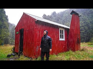 Torrential Rainstorm Camping In Remote Cabin - Forced To Shelter - Heavy Rain