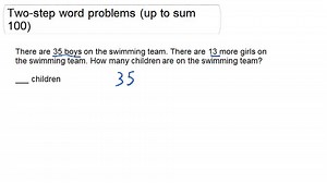 Two-step Addition (Sums to 100) - Word Problems ( Video ) | Arithmetic