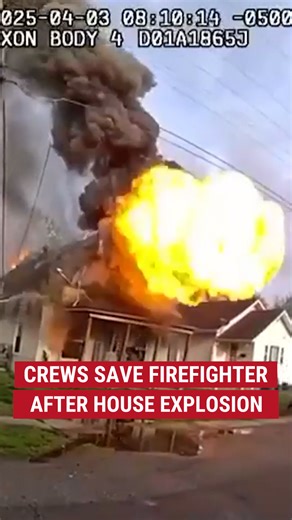 Body cam footage shows a house explosion in Illinois, with a massive blast from the second floor collapsing the porch. A firefighter sustained minor injuries but is expected to recover fully, thanks to the quick response of first responders. | Fox News