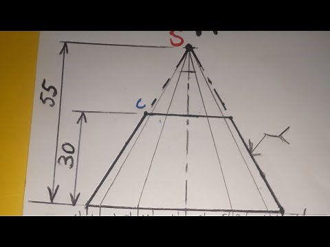 Truncated cone of revolution | How to develop a truncated cone of revolution