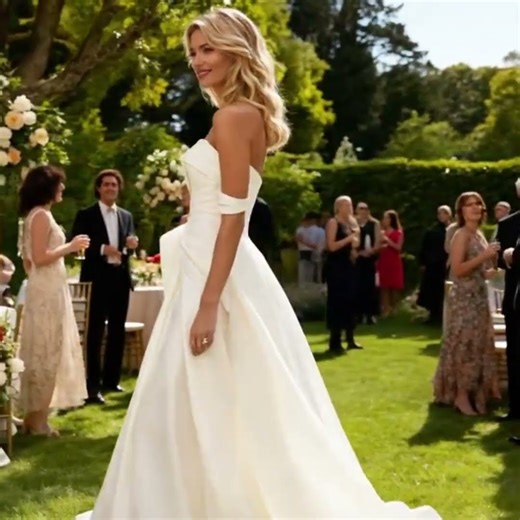 This white satin gown exudes timeless luxury 🤍#weddingdress #weddinginspiration #wedding