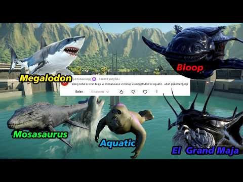 El Gran Maja VS Bloop VS Aquatic VS Megalodon VS Mosasaurus #jurassicworld #jurassicpark #jwe2