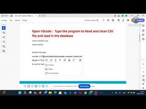 Data Engineering- Building ETL pipeline in Python(Visual Studio code)1