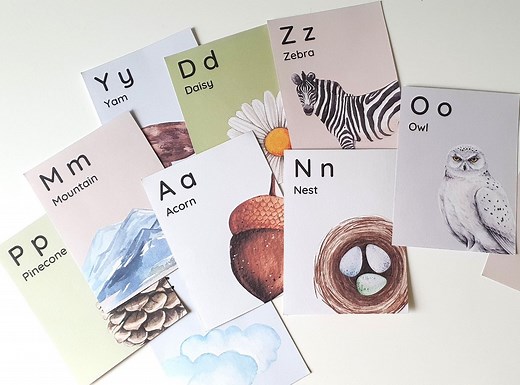 Nature Alphabet Flashcards, Alphabet Flashcards, ABC Flashcards, Nature, Animal Flashcards, Kindergarten, Preschool, Homeschool, Montessori - Etsy